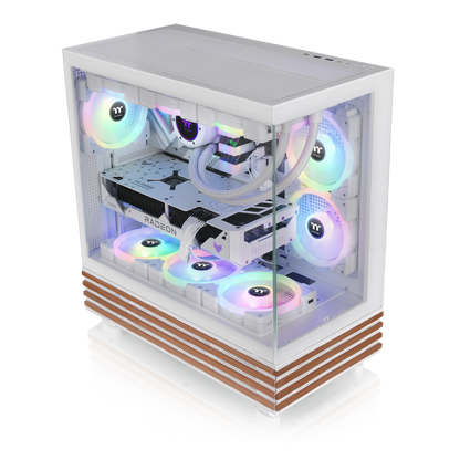 Das View 270 Plus VS ARGB ist ein Midi-PC Gehäuse in der Farbe Snow White mit stilvollem Holz.
