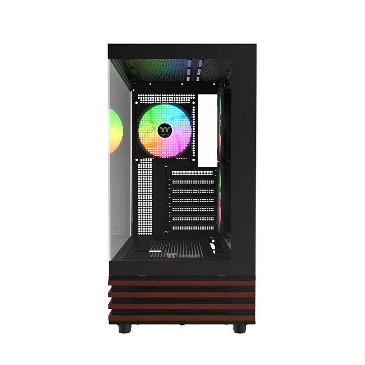 Das View 270 Plus VS ARGB ist ein Midi-PC Gehäuse in der Farbe Black mit stilvollem Holz 