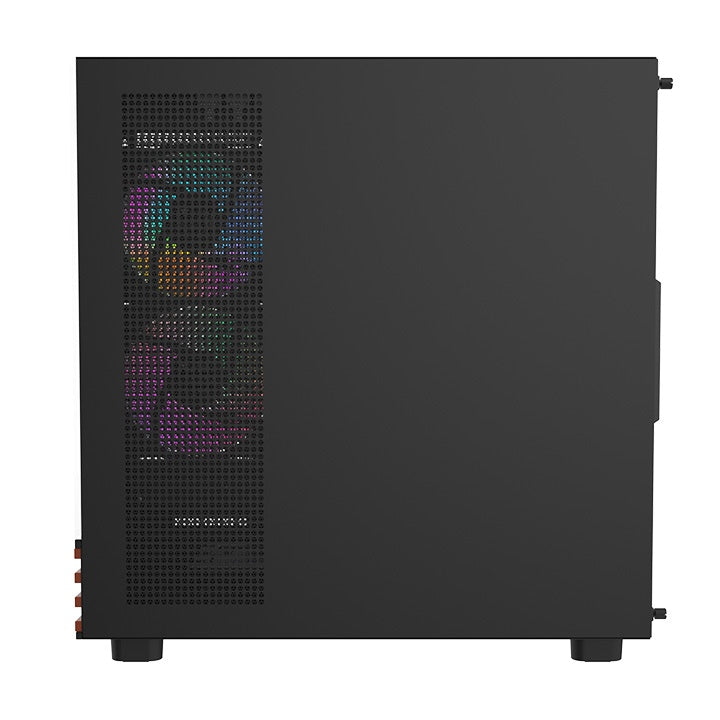 Das View 270 Plus VS ARGB ist ein Midi-PC Gehäuse in der Farbe Black mit stilvollem Holz 
