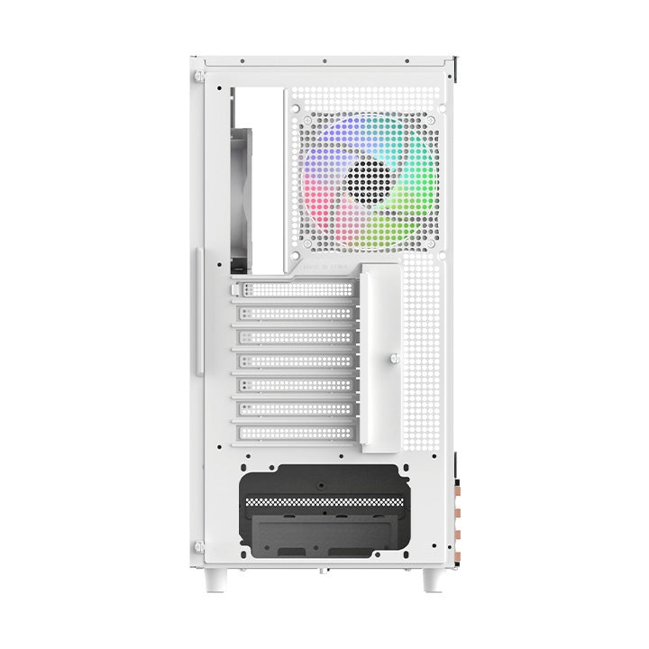 Das View 270 Plus VS ARGB ist ein Midi-PC Gehäuse in der Farbe Snow White mit stilvollem Holz 