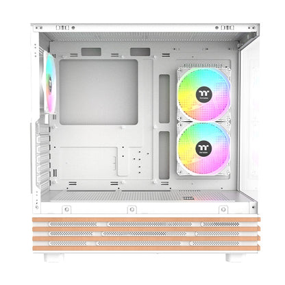Das View 270 Plus VS ARGB ist ein Midi-PC Gehäuse in der Farbe Snow White mit stilvollem Holz 