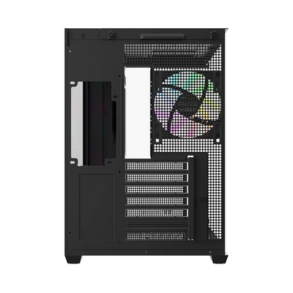 Das View 380 WS ARGB ist ATX PC-Gehäuse in der Farbe Black. Es überzeugt durch seine  vier 120-mm ARGB-Lite Lüfter und eine wunderschöne Holzoptik.