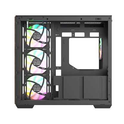 Das View 380 WS ARGB ist ATX PC-Gehäuse in der Farbe Black. Es überzeugt durch seine  vier 120-mm ARGB-Lite Lüfter und eine wunderschöne Holzoptik.