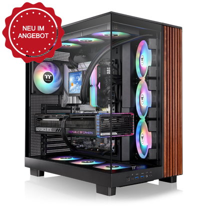 Das View 380 XL WS ARGB ist ATX PC-Gehäuse in der Farbe Black. Es überzeugt durch seine  vier 120-mm ARGB-Lite Lüfter, wunderschöne Holzoptik und Grafikkartenhalter.