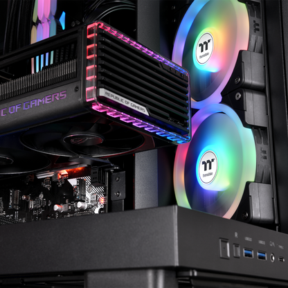 Das View 380 XL WS ARGB ist ATX PC-Gehäuse in der Farbe Black. Es überzeugt durch seine  vier 120-mm ARGB-Lite Lüfter, wunderschöne Holzoptik und Grafikkartenhalter.