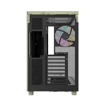 Das View 380 XL WS ARGB ist ATX PC-Gehäuse in der Farbe Matcha Green. Es überzeugt durch seine  vier 120-mm ARGB-Lite Lüfter, wunderschöne Holzoptik und Grafikkartenhalter.