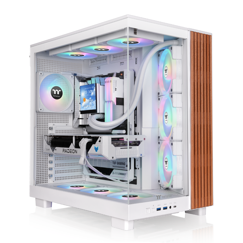 Das View 380 XL WS ARGB ist ATX PC-Gehäuse in der Farbe Snow White. Es überzeugt durch seine  vier 120-mm ARGB-Lite Lüfter, wunderschöne Holzoptik und Grafikkartenhalter.