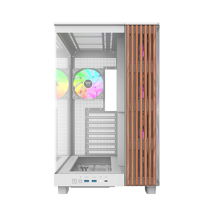 Das View 380 XL WS ARGB ist ATX PC-Gehäuse in der Farbe Snow White. Es überzeugt durch seine  vier 120-mm ARGB-Lite Lüfter, wunderschöne Holzoptik und Grafikkartenhalter.