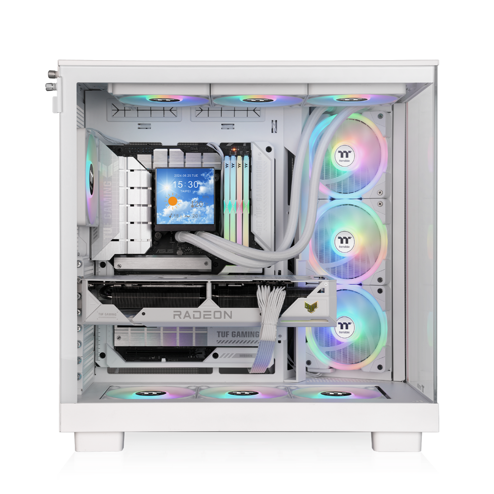 Das View 380 XL WS ARGB ist ATX PC-Gehäuse in der Farbe Snow White. Es überzeugt durch seine  vier 120-mm ARGB-Lite Lüfter, wunderschöne Holzoptik und Grafikkartenhalter.