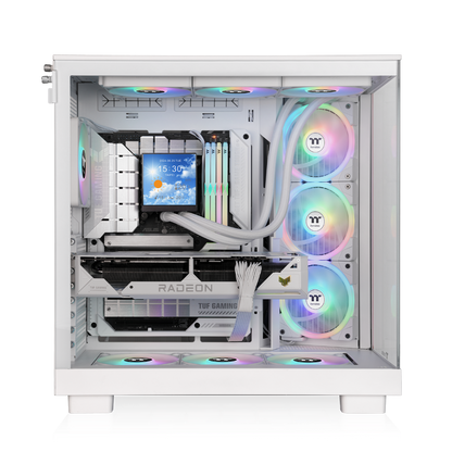 Das View 380 XL WS ARGB ist ATX PC-Gehäuse in der Farbe Snow White. Es überzeugt durch seine  vier 120-mm ARGB-Lite Lüfter, wunderschöne Holzoptik und Grafikkartenhalter.