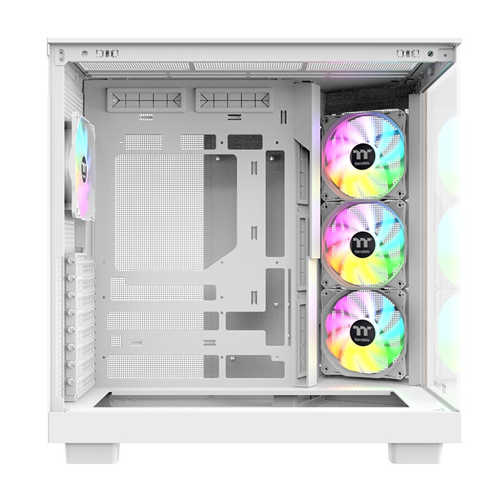 Das View 380 XL WS ARGB ist ATX PC-Gehäuse in der Farbe Snow White. Es überzeugt durch seine  vier 120-mm ARGB-Lite Lüfter, wunderschöne Holzoptik und Grafikkartenhalter.