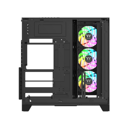 Das View 390 Air ist ein Midi ATX PC-Gehaeuse mit gebogenen TG-Panel, Hidden_Connector und hervorrangender Luftkühlung durch CT120 Fans und Mesh-Frontpanel.