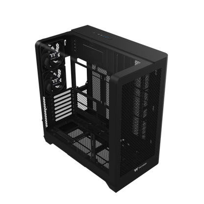 Das View 390 Air ist ein Midi ATX PC-Gehaeuse mit gebogenen TG-Panel, Hidden_Connector und hervorrangender Luftkühlung durch CT120 Fans und Mesh-Frontpanel.