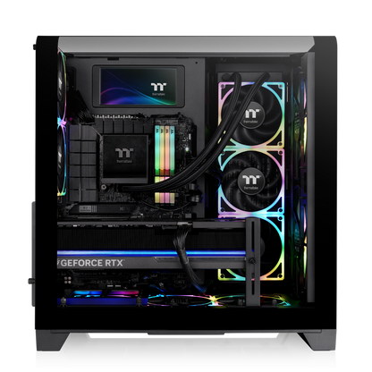 Das View 390 Air ist ein Midi ATX PC-Gehaeuse mit gebogenen TG-Panel, Hidden_Connector und hervorrangender Luftkühlung durch CT120 Fans und Mesh-Frontpanel.