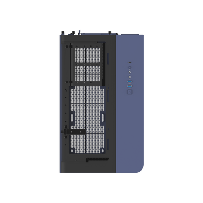 Das View 390 Air ist ein Midi ATX PC-Gehaeuse mit gebogenen TG-Panel, Hidden Connector und hervorrangender Luftkühlung durch zwei CT120 Fans und Mesh-Frontpanel in der Farbe Future Dusk (Violett).