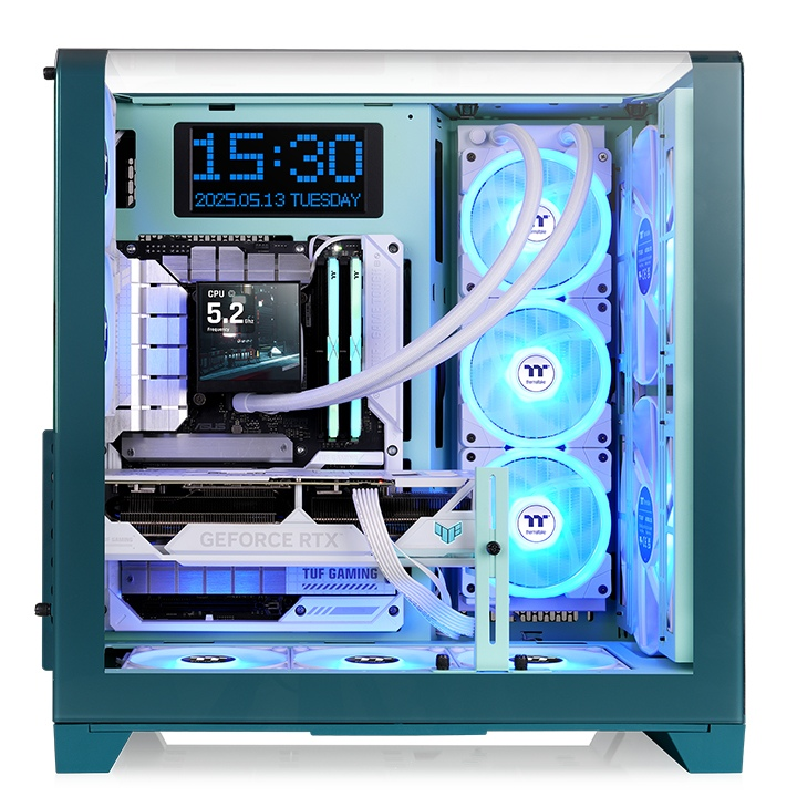 Das View 390 Air ist ein Midi ATX PC-Gehaeuse mit gebogenen TG-Panel, Hidden_Connector und hervorrangender Luftkühlung durch CT120 Fans und Mesh-Frontpanel.