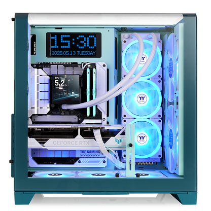 Das View 390 Air ist ein Midi ATX PC-Gehaeuse mit gebogenen TG-Panel, Hidden_Connector und hervorrangender Luftkühlung durch CT120 Fans und Mesh-Frontpanel.