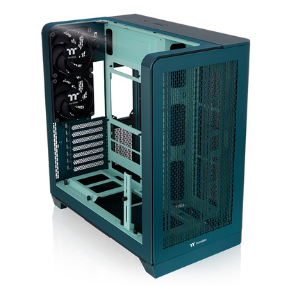 Das View 390 Air ist ein Midi ATX PC-Gehaeuse mit gebogenen TG-Panel, Hidden_Connector und hervorrangender Luftkühlung durch CT120 Fans und Mesh-Frontpanel.