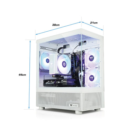 Der White Fairy ist ein LCGS Gaming PC mit  NVIDIA RTX 5060 und AMD Ryzen 7 5700X.