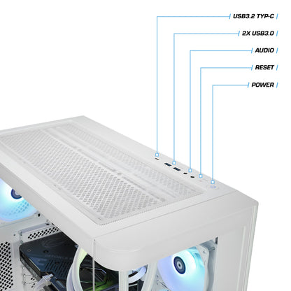 Der White Unicorn ist ein LCGS Gaming PC mit NVIDIA RTX 5070 Ti und  Intel Core i7 14700KF.