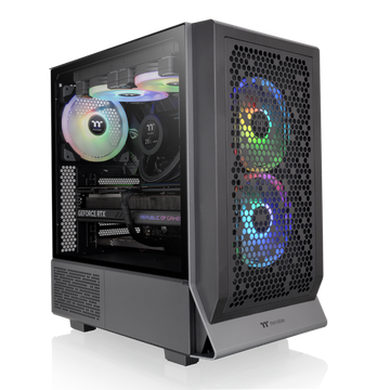 Gaming PC Konfigurator (Pro Gaming Line, M-ATX) -Das Ceres 350 MX-Midi Tower Mesh in der Farbe Black ist ein Midi Gehaeuse von Thermaltake LCGS Shop. 