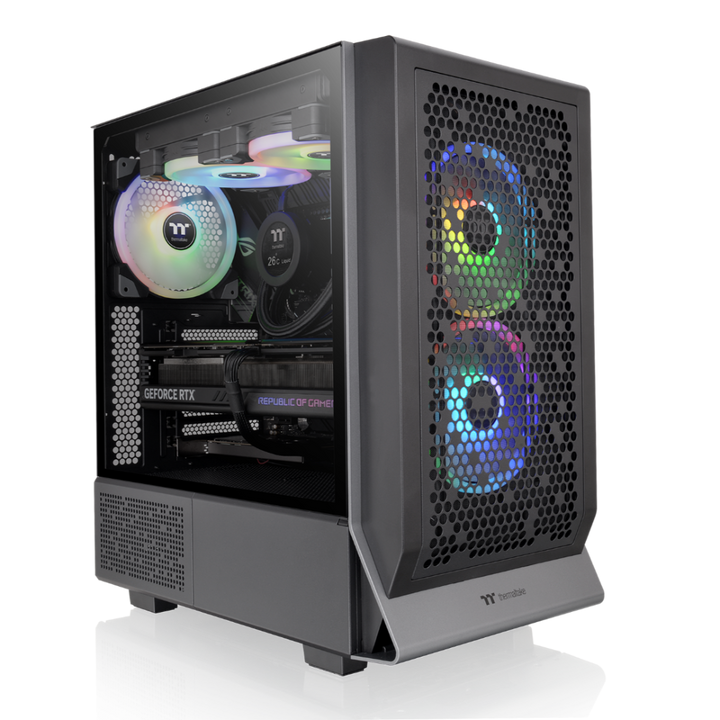 Gaming PC Konfigurator (Pro Gaming Line, M-ATX) -Das Ceres 350 MX-Midi Tower Mesh in der Farbe Black ist ein Midi Gehaeuse von Thermaltake LCGS Shop. 
