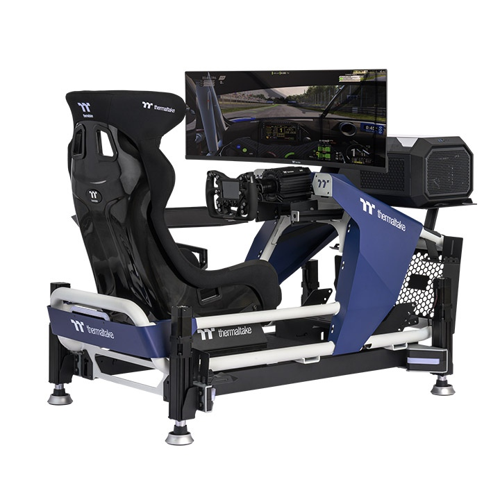 Thermaltake GR700 Racing Simulator Cockpit mit stabilem Aluminium- und Stahlrahmen für GT- und Formel-Sim-Racing-Setups