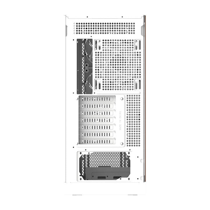 Das S370 WS E-ATX Midi PC-Gehäuse in der Farbe Weiß überzeugt durch seine Kühlleistung (vorinstallierten CT120-PWM-Lüfter) und edeles Design mit Holzakzenten. 