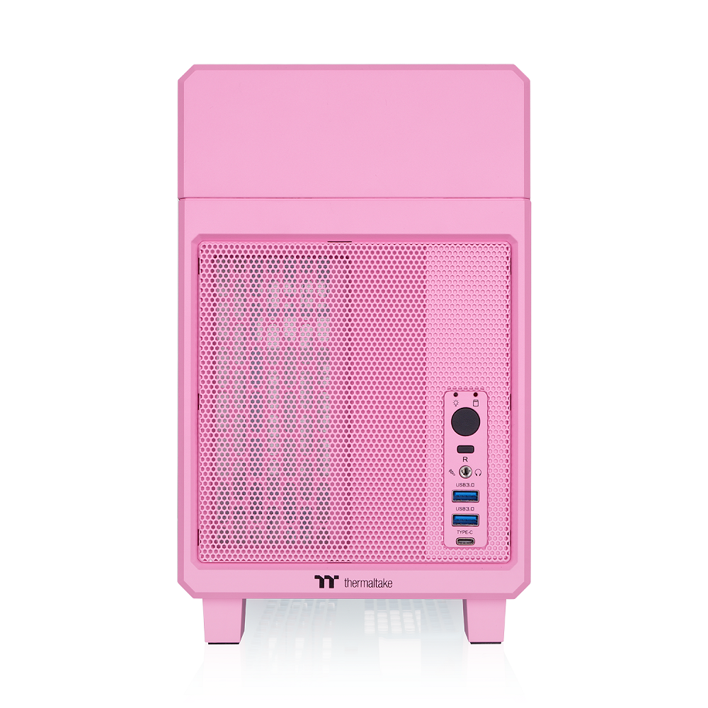 Das TR100 ist ein kompaktes PC Mini-ITX-Gehäuse (Tower) in Bubble Pink