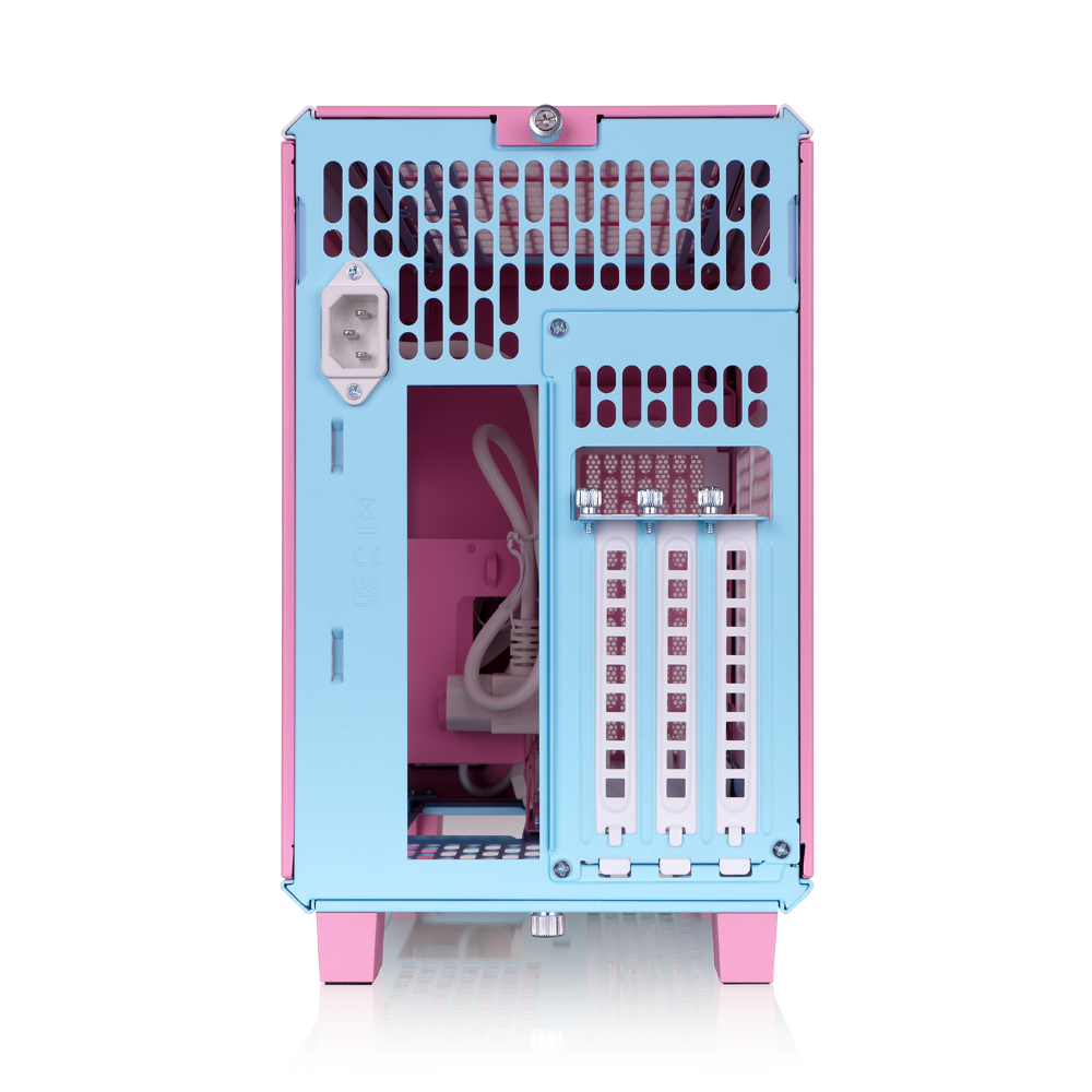 Das TR100 ist ein kompaktes PC Mini-ITX-Gehäuse (Tower) in Bubble Pink