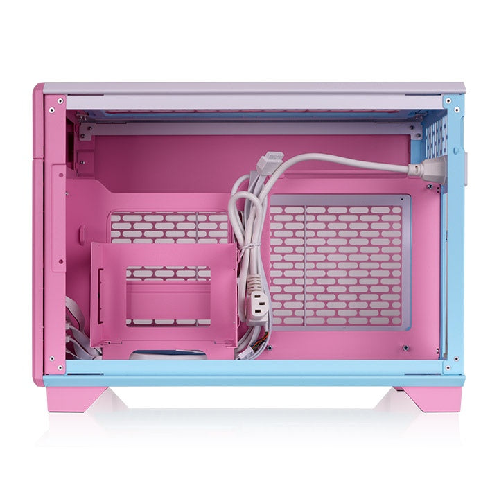 Das TR100 ist ein kompaktes PC Mini-ITX-Gehäuse (Tower) in Bubble Pink
