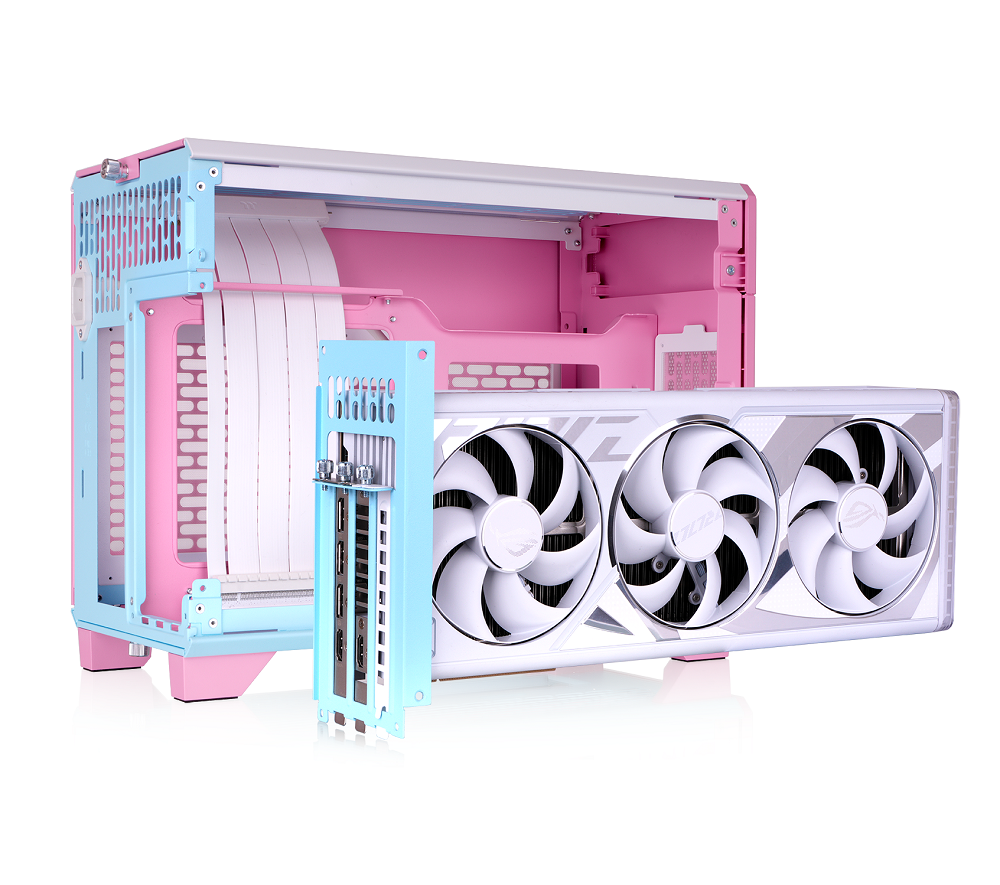 Das TR100 ist ein kompaktes PC Mini-ITX-Gehäuse (Tower) in Bubble Pink