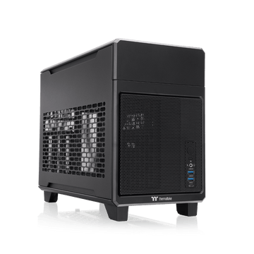 Das TR100 Mini-Tower-Gehäuse ist ein kompaktes PC Mini-ITX-Gehäuse in Black
